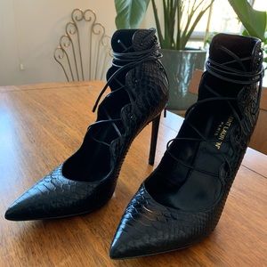 Saint Laurent Paris python black heels